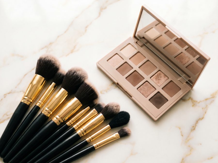 LMB Academy kit with brush set and palettes on a dark surface