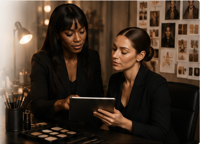 LeDiedra reviewing a student plan during a mentorship session.