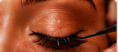 Close detail of lash application