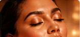 Soft glam makeup finish with glowing skin