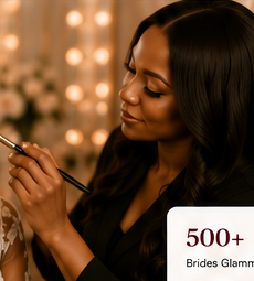 LMB artist applying makeup to a bride