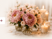 Floral arrangement with candles