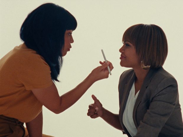 Artist consulting with a boutique client