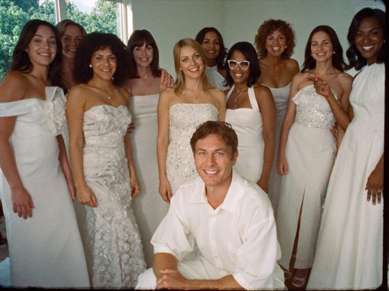 Wedding party with finished makeup