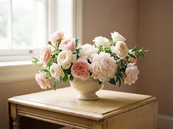 Floral arrangement with candles