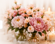 Floral arrangement with candles