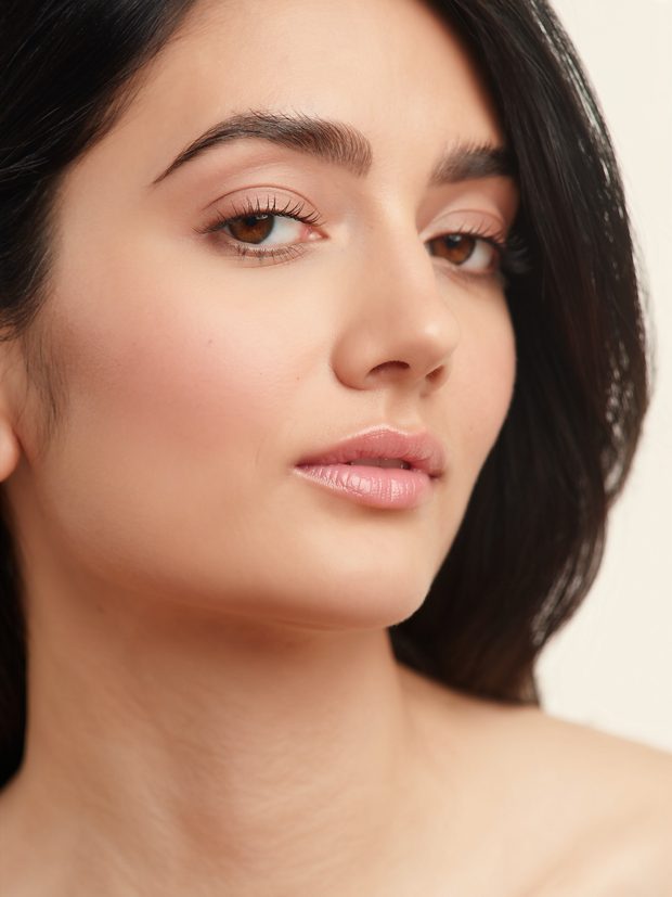 Glowing skincare-focused beauty portrait